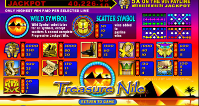 Treasure Nile Slots Screenshot